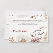 Victoriaans Peony Luxe bruiloft bedankkaart (Voorkant)