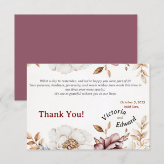 Victoriaans Peony Luxe bruiloft bedankkaart