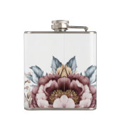 Victoriaans Peony Luxe bruiloft Hers Vinyl verpakt Heupfles (Achterkant)