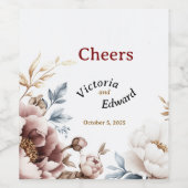 Victoriaans Peony Luxe Drank & Wijnflesetiketten Wijn Etiket (Enkel label)