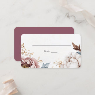 Victoriaans Peony Luxe Flat Wedding Place Card Plaatskaartje