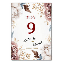 Victoriaans Peony Luxe Trouwtafel Nummer Kaart