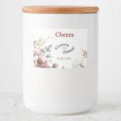 Victoriaans Peony Luxe Voedsel Container Labels Voedselcontainer Etiket (Voorkant)