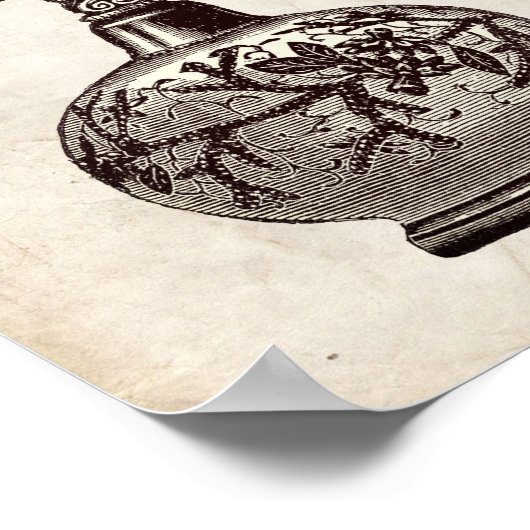 Victoriaans perfumeflesillustratie poster (Hoek)