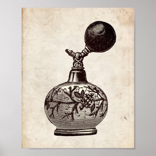 Victoriaans perfumeflesillustratie poster (Voorkant)