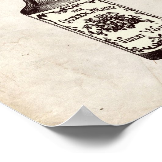 Victoriaans perfumeflesillustratie poster (Hoek)