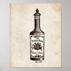 Victoriaans perfumeflesillustratie poster
