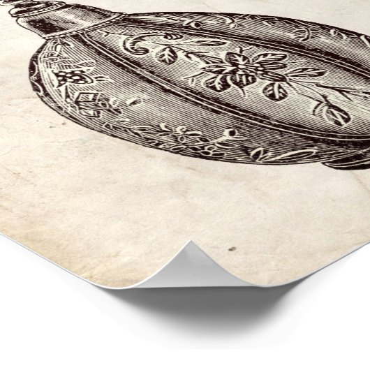 Victoriaans perfumeflesillustratie poster (Hoek)