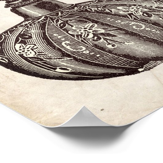 Victoriaans perfumeflesillustratie poster (Hoek)