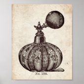 Victoriaans perfumeflesillustratie poster (Voorkant)