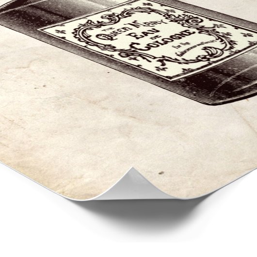 Victoriaans perfumeflesillustratie poster (Hoek)