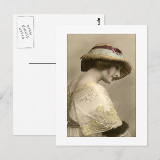 Victoriaans pet briefkaart (Voorkant / Achterkant)