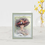 Victoriaans pet kaart (Gele Bloem)