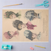 Victoriaans Petten Parijs Mode  decoupage Tissuepapier (Craft)