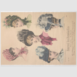 Victoriaans Petten Parijs Mode  decoupage Tissuepapier