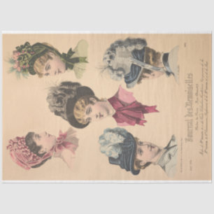 Victoriaans Petten Parijs Mode  decoupage Tissuepapier