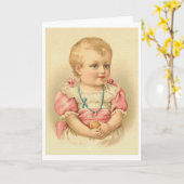 Victoriaans peuter begroeting of opmerking Kaart (Gele Bloem)