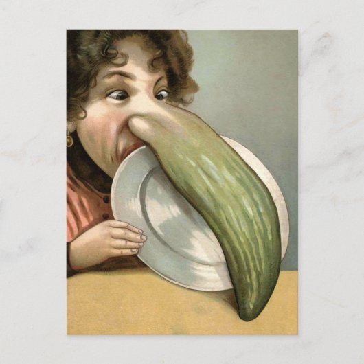 Victoriaans Pickle Nose Woman-Briefkaart Briefkaart (Voorkant)