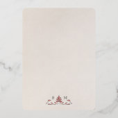 Victoriaans Pimpernel Floral Gold bedankje Folie Uitnodiging (Achterkant)