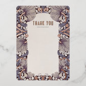 Victoriaans Pimpernels Morris bruiloft dank u Folie Uitnodiging (Voorkant)