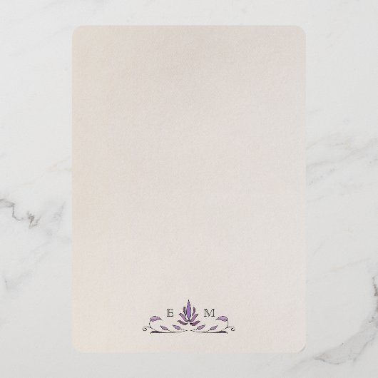 Victoriaans Pimpernels Morris bruiloft dank u Folie Uitnodiging (Achterkant)