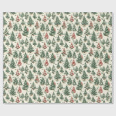 Victoriaans  Pine Tree Toile Christmas Cadeaupapier (Vlak)
