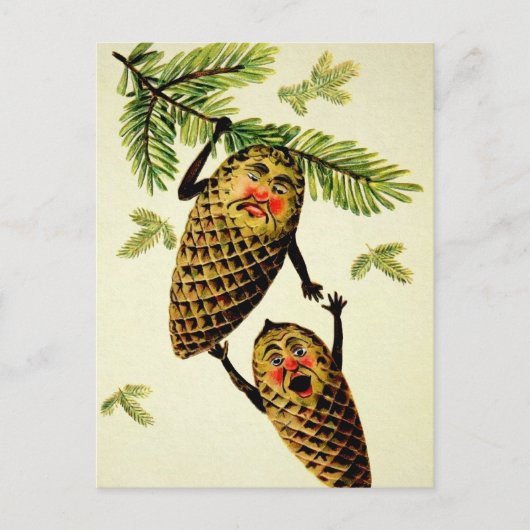  Victoriaans Pinecone-kerstBriefkaart Briefkaart (Voorkant)