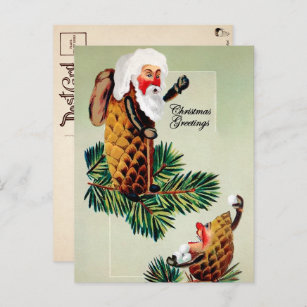  Victoriaans Pinecone Kerstmis Briefkaart