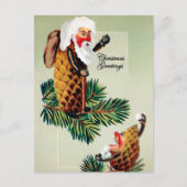  Victoriaans Pinecone Kerstmis Briefkaart (Voorkant)