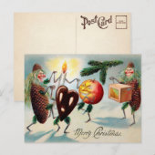  Victoriaans Pinecones Kerstmis  Briefkaart (Voorkant / Achterkant)