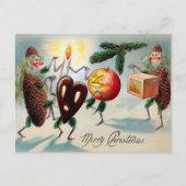  Victoriaans Pinecones Kerstmis  Briefkaart (Voorkant)