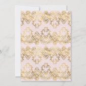 VICTORIAANS PINK GOLD ELEGANT WEDING KAART (Achterkant)