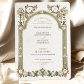 Victoriaans Pioen Elegantie Save-the-Date Uitnodig Kaart