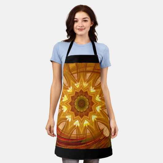 Victoriaans pioenroersel schort (Gedragen)