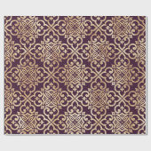 Victoriaans plum & Gold Glitter Cadeaupapier (Vlak)