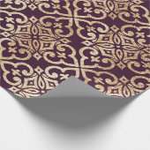 Victoriaans plum & Gold Glitter Cadeaupapier (Hoek)