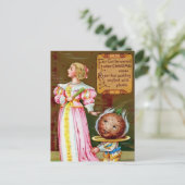 Victoriaans Plum Pudding Kerstmis Briefkaart (Staand voorkant)