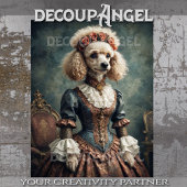 Victoriaans poedel -Decoupage- Tissuepapier