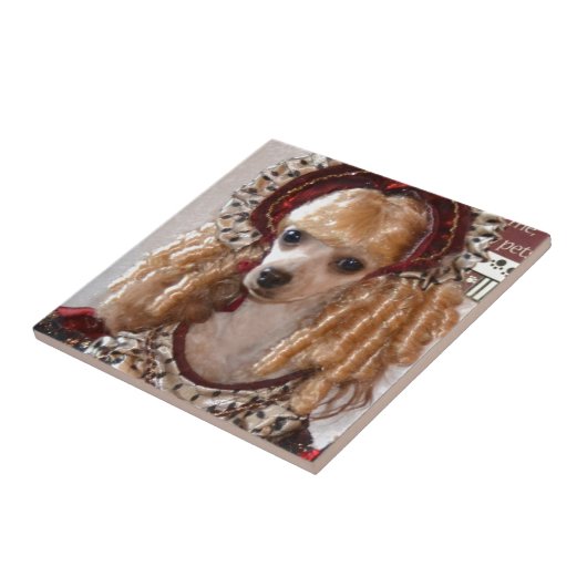 Victoriaans poedel liefde hond pose tegeltje (Zijkant)