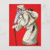 Victoriaans Polka Dot Robed Santa Briefkaart (Voorkant)
