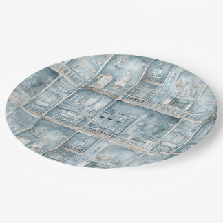 Victoriaans poppenhuis Bord Blauw Waterverf