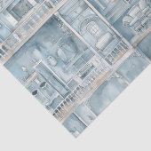 Victoriaans poppenhuis Bord Blauw Waterverf Tissuepapier (Detail)