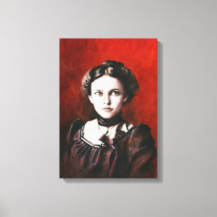 Victoriaans Portret Jonge Vrouw 1890's Canvas Afdruk