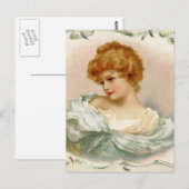 Victoriaans portret van een jonge vrouw briefkaart (Voorkant / Achterkant)
