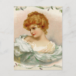 Victoriaans portret van een jonge vrouw briefkaart