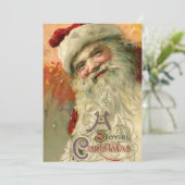 Victoriaans portret van Sinterklaas, vintage Kerst Kaart (Staand voorkant)