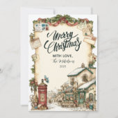 Victoriaans postbus kerst feestdagenkaart (Voorkant)