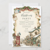 Victoriaans postbus kerst kaart (Voorkant)