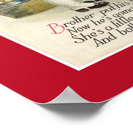  VICTORIAANS POSTER "A MERRY CHRISTMAS" (Hoek)