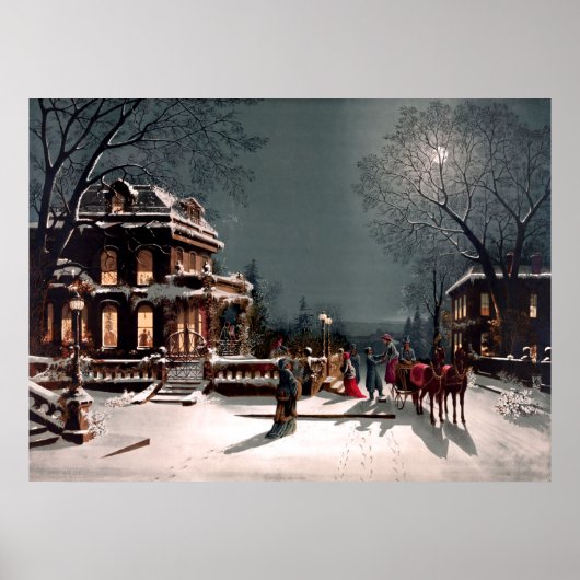 Victoriaans Poster kerstfeest (Voorkant)